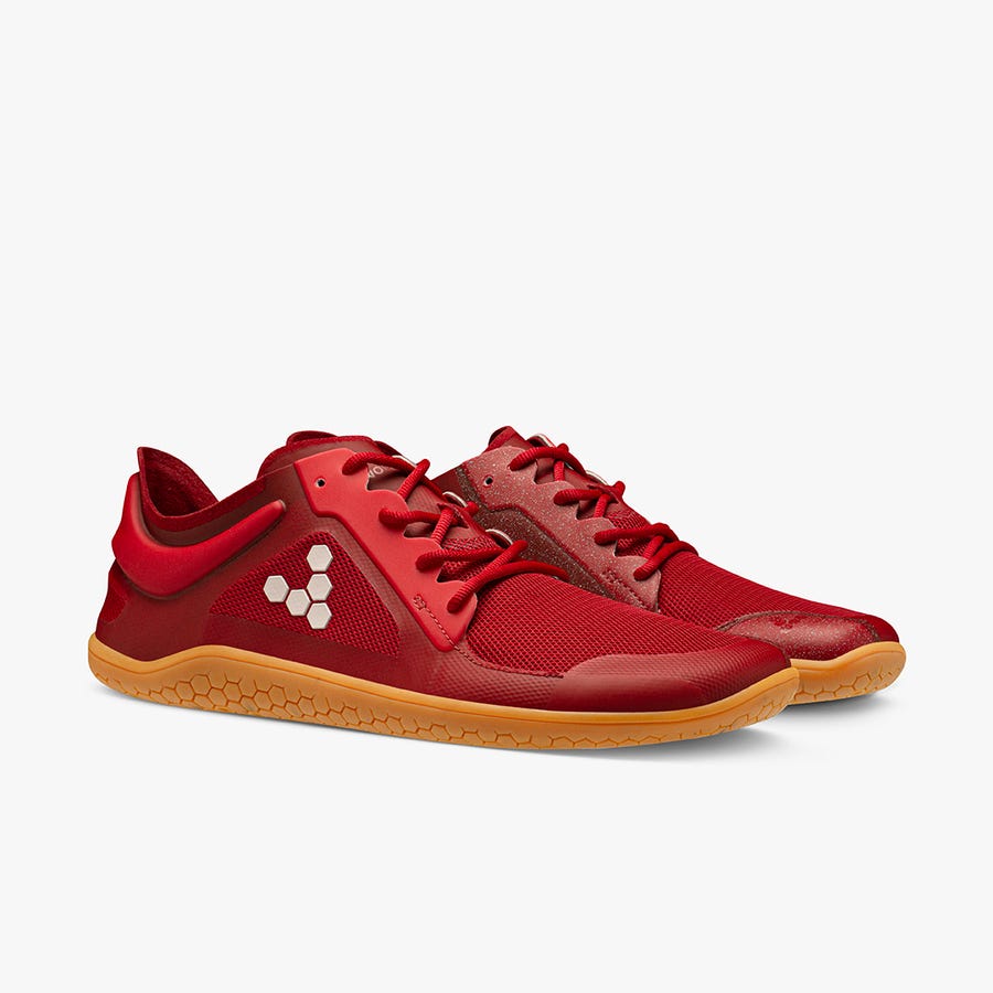 Red Men's Vivobarefoot Primus Lite III Casual Shoes | Philippines 0088PJJQ